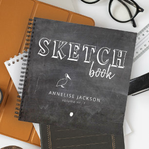 Livre croquis nom de l'artiste typographie sketchb