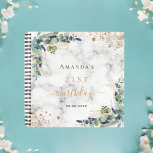 Livre d'anniversaire marbre eucalyptus vert