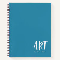 Livre D'Artiste Bleu Moderne Avec Nom