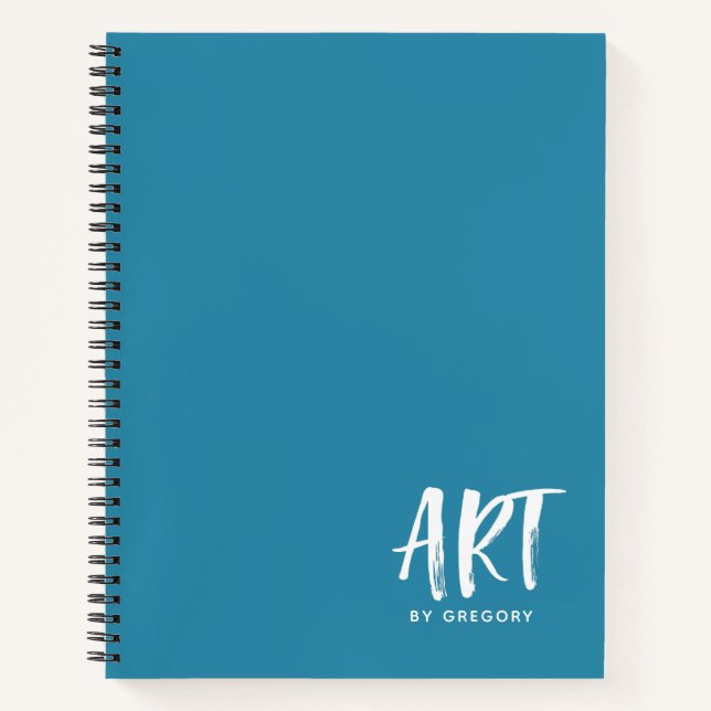 Livre D'Artiste Bleu Moderne Avec Nom (Devant)