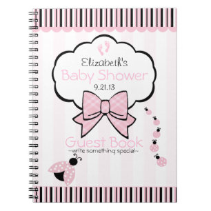 Livre d'Baby shower invité de Pink Ladybug