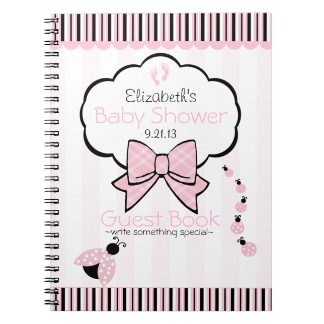 Livre d'Baby shower invité de Pink Ladybug (Devant)