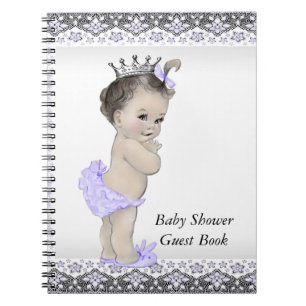 Livre d'Baby shower invité Lavender Purple and Gre