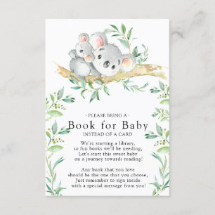 Livre de Baby shower de l'ours Koala pour la carte