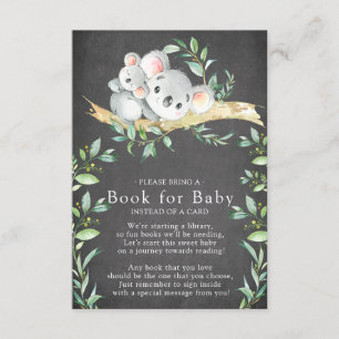 Livre de Baby shower de l'ours Koala pour la carte