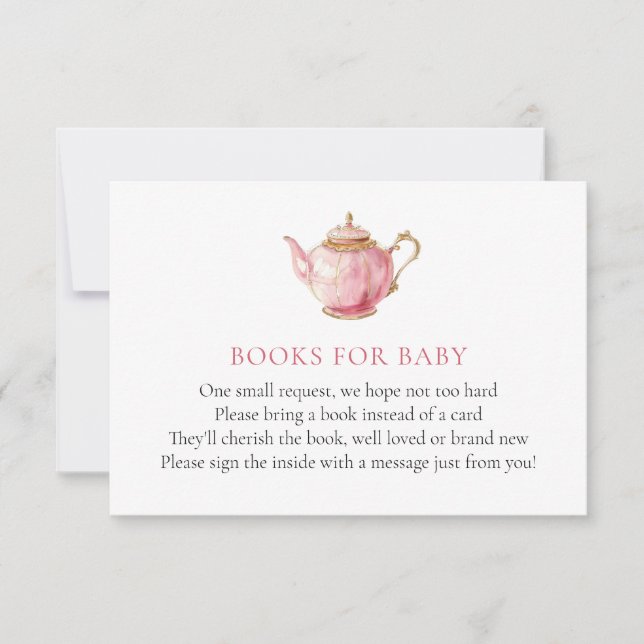 Livre de Baby Shower Pink Tea Party pour carte de  (Devant)
