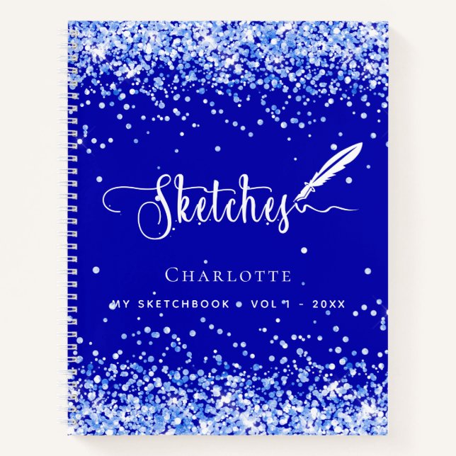 Livre de croquetti royal bleu confetti nom script (Devant)