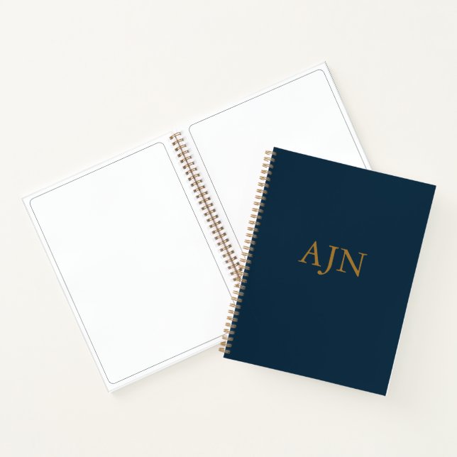 Livre de croquis bleu Monogramme Carnet Cadeau (Intérieur)