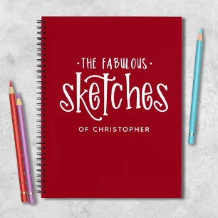 Livre de croquis de l'artiste rouge Monogramme
