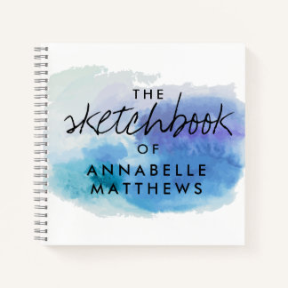 Livre de croquis de Monogramme d'aquarelle bleu él