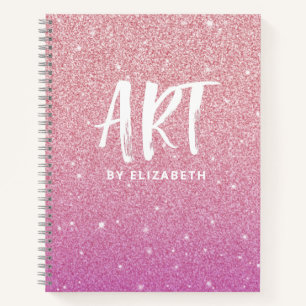 Livre de croquis de Parties scintillant Pink Ombre