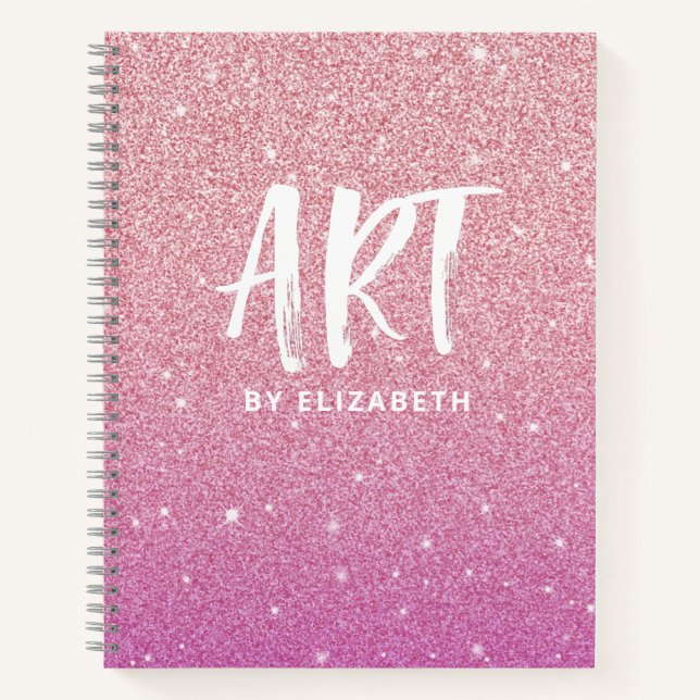 Livre de croquis de Parties scintillant Pink Ombre (Devant)