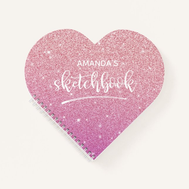 Livre de croquis de Parties scintillant rose éléga (Devant)