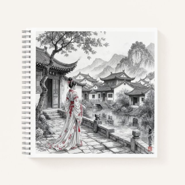 Livre de croquis de village asiatique traditionnel (Devant)