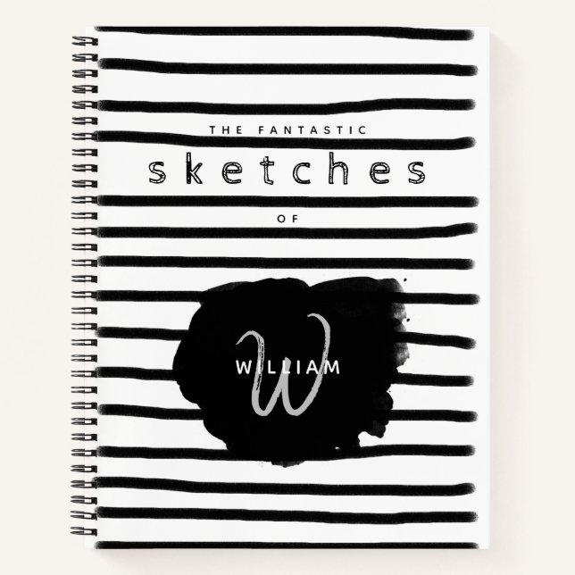 Livre de croquis en Aquarelle blanche noire (Devant)