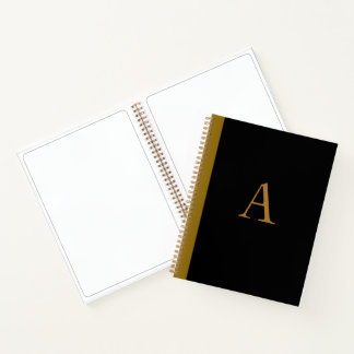 Livre de croquis en noir Monogramme Carnet Cadeau