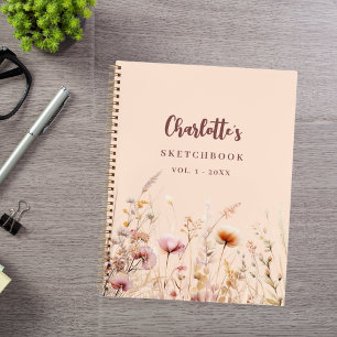 Livre de croquis fleur sauvage rose nom de la pêch
