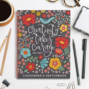 Livre De Croquis Floral Artiste Avec Nom