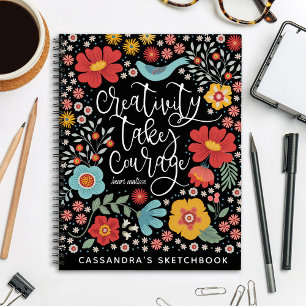 Livre De Croquis Floral Artiste Avec Nom