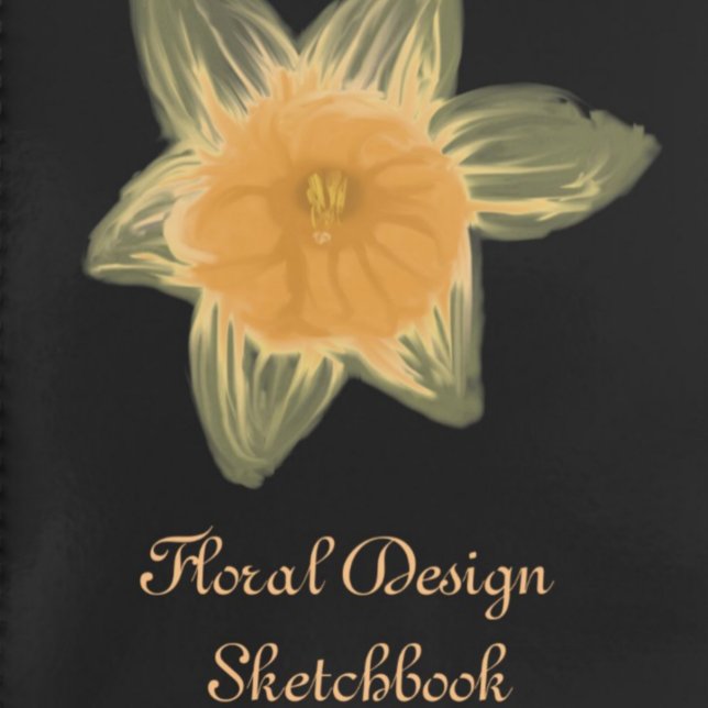 Livre de croquis Floral Design noir avec jonquille (Créateur téléchargé)
