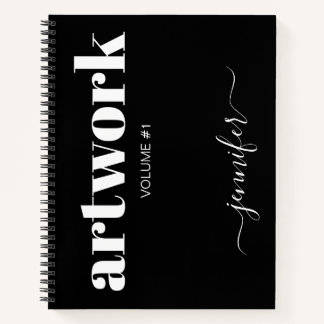 Livre de croquis personnalisé en noir gras Votre n