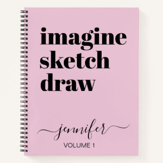 Livre de croquis personnalisé en rose gras Votre n