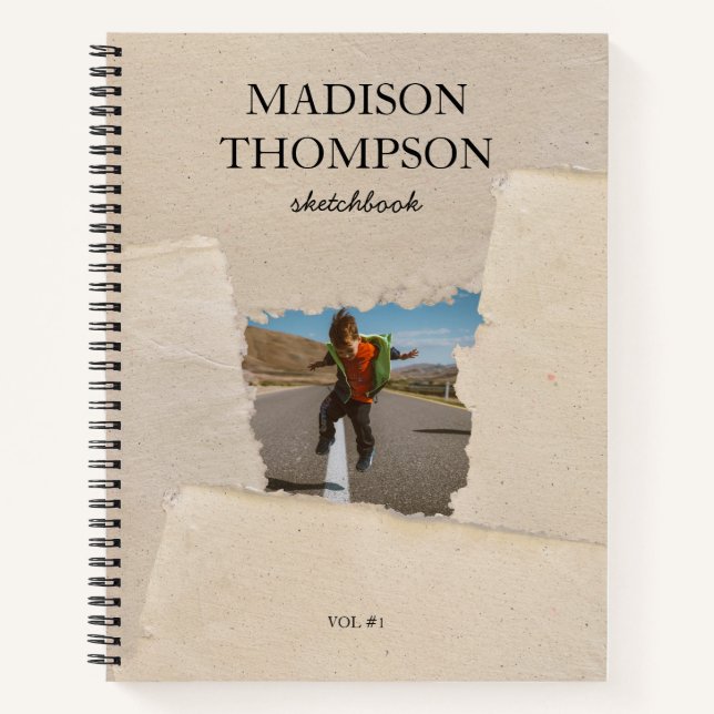 Livre de croquis photo personnalisé en papier vint (Devant)