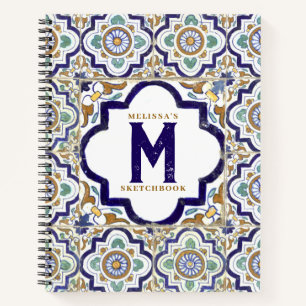 Livre de croquis vintage de Monogramme d'ornement 