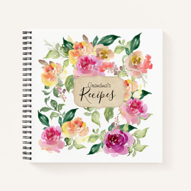 Livre de cuisine de la recette de grand-mère fleur (Devant)