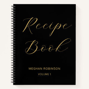 Livre de cuisine féminin Écriture de recette noir