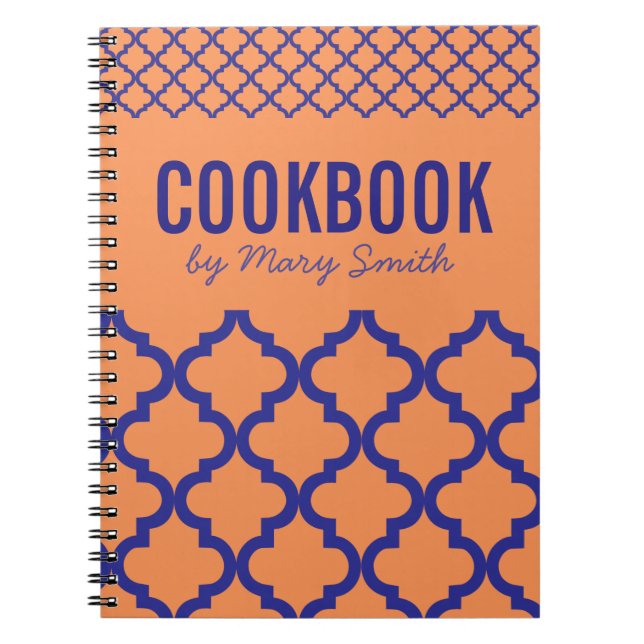 Livre de cuisine orange avec le carnet fait sur (Devant)