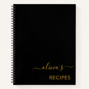 Livre de cuisine Recette Noir Or Monogramme