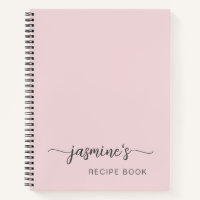 Livre de cuisine rose pâle simple et féminin Signa