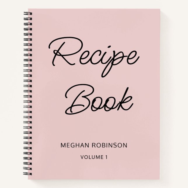Livre de cuisine rose vif pour fille Recette perso (Devant)