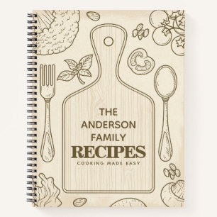 Livre de cuisine Rustique Bois Recettes familiales