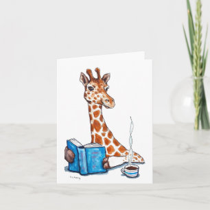 Livre de girafe et carte de boisson