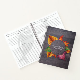 Livre de la famille Automne Bois rustique Feuilles