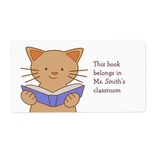 Livre de lecture de chat étiquette d'expédition
