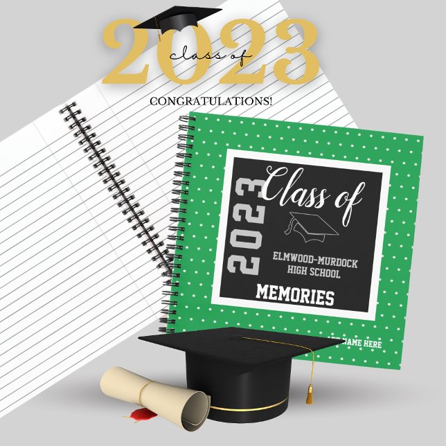 Livre de mémoire sur les diplômes du lycée vert (High School graduation ideas)