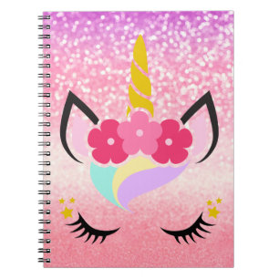 Livre de notes de Parties scintillant Unicorn Ombr