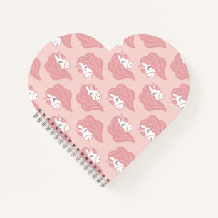 Livre de notes en spirale motif de licorne rose
