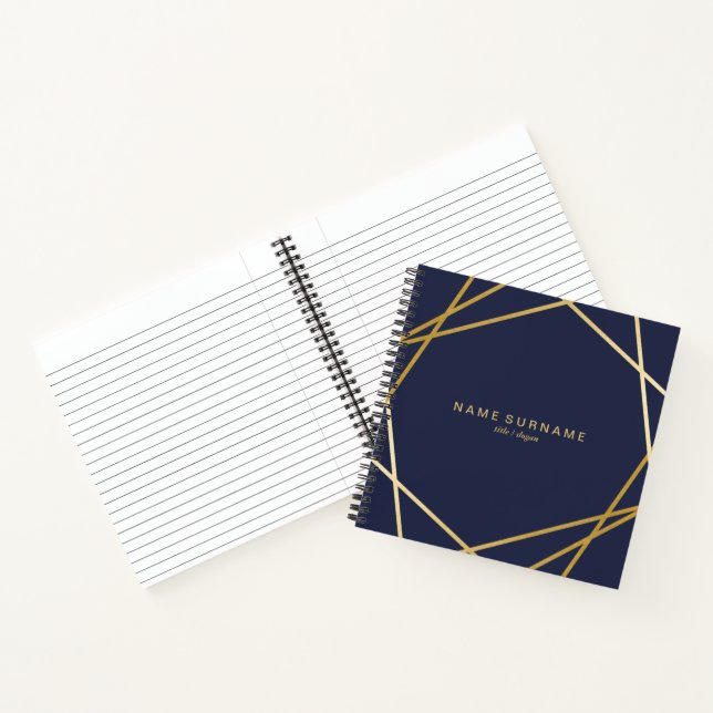 Livre de notes géométriques Gold Midnight Blue 8,5 (Intérieur)