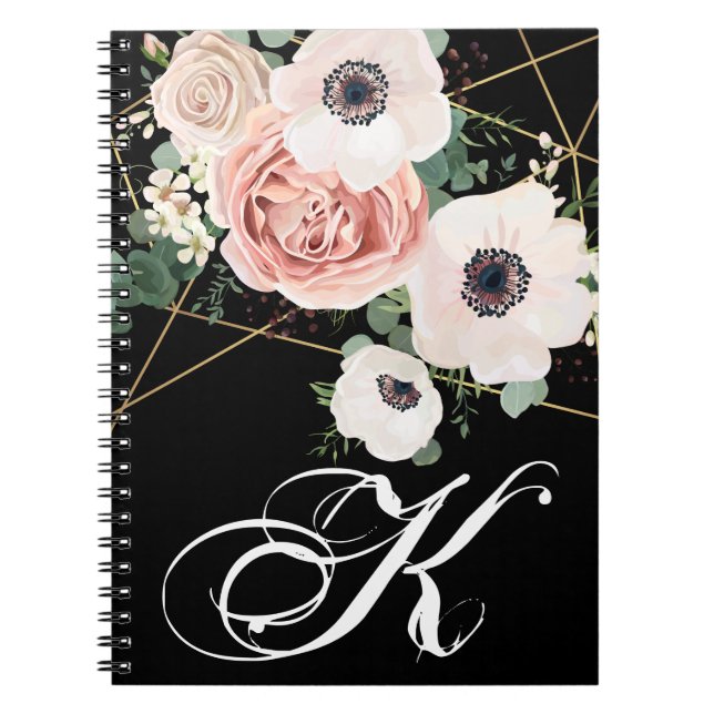 Livre de notes personnalisées Rose de jardin géomé (Devant)