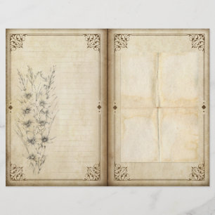 Livre de papier journal du Jardin Floral Victorian