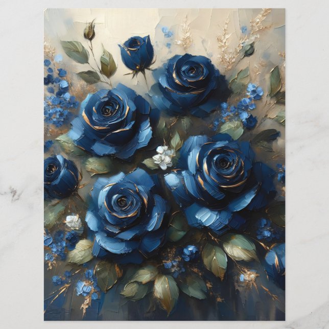 Livre de papier pour impressionniste d'or bleu mar (Devant)