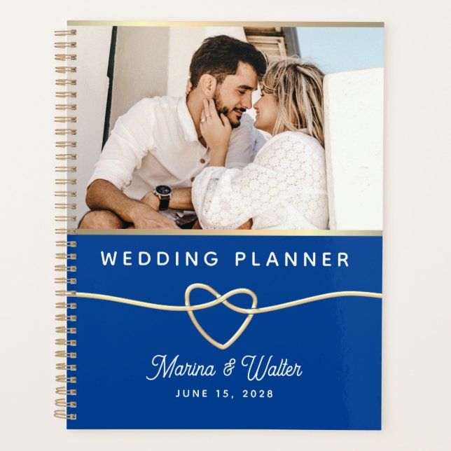 Livre de Planification de Mariage Photo Bleu (Devant)