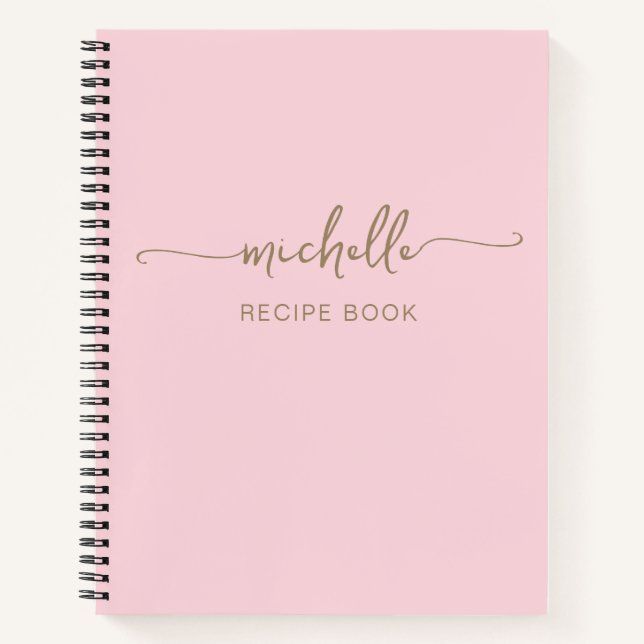Livre de recettes à la signature Monogramme en or  (Devant)