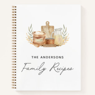 Livre de recettes à l'aquarelle pour ustensiles de