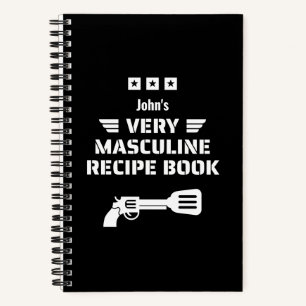 Livre de recettes amusant noir et blanc très Masc