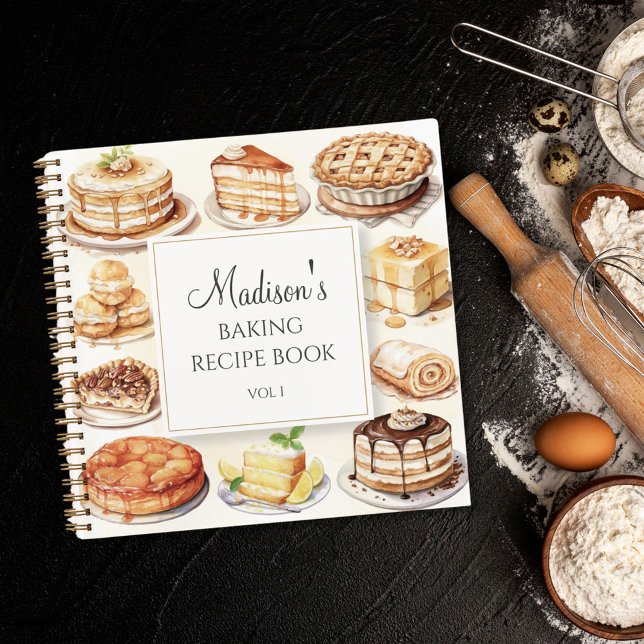 Livre de recettes aquarelle pour gâteaux (In situ)